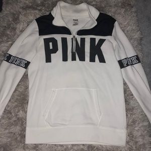 PINK black and white quarer zip
